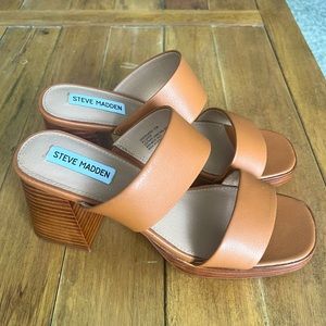 New Steve Madden brown leather heels